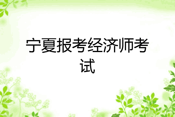 宁夏报考经济师考试
