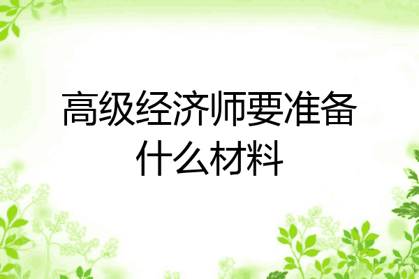 高级经济师要准备什么材料