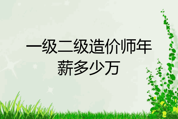 一级二级造价师年薪多少万