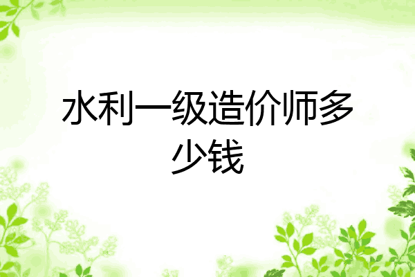 水利一级造价师多少钱