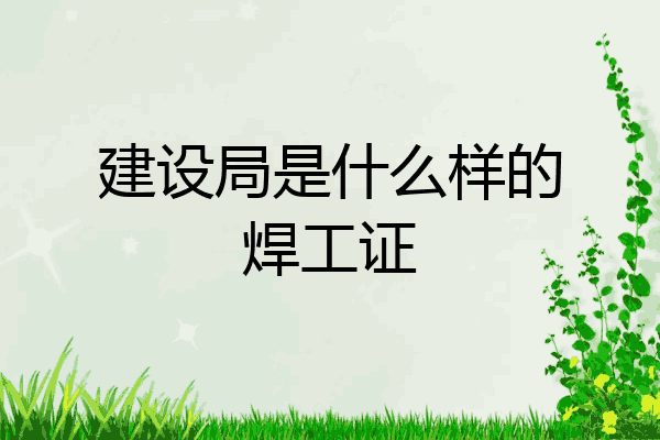 建设局是什么样的焊工证