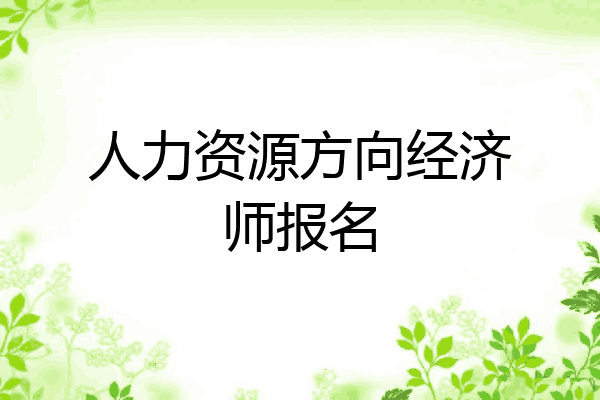 人力资源方向经济师报名