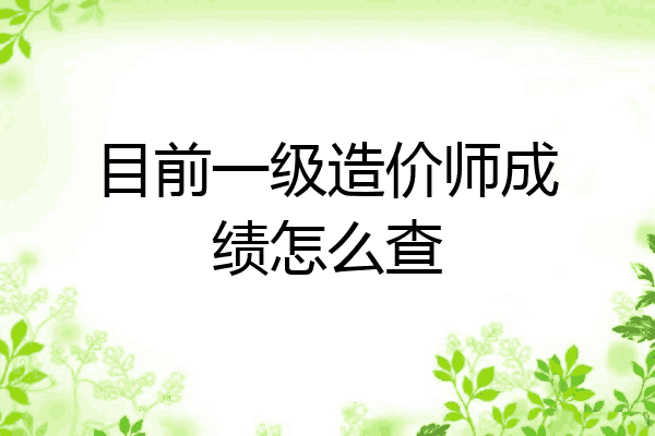 目前一级造价师成绩怎么查