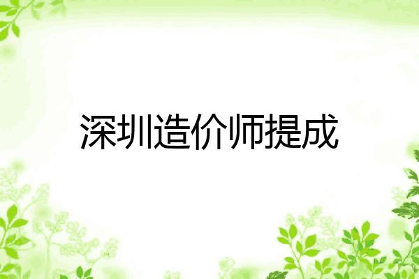 深圳造价师提成