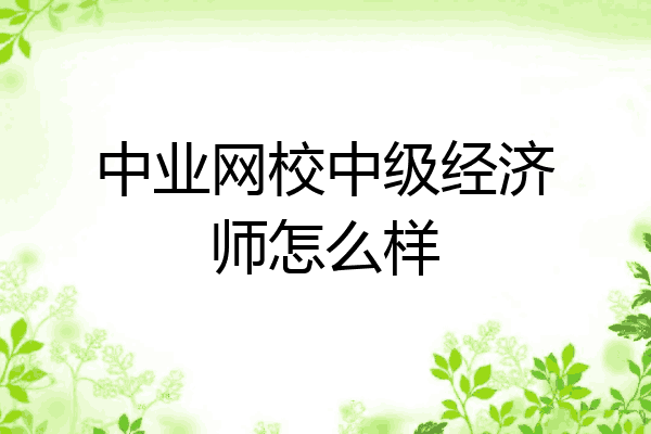 中业网校中级经济师怎么样