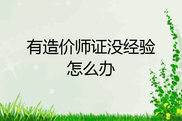 有造价师证没经验怎么办