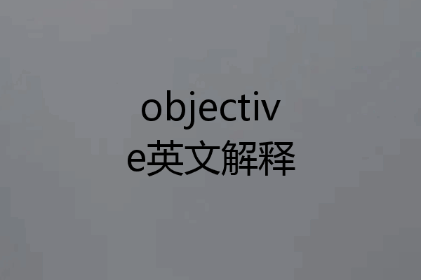 objective英文解释