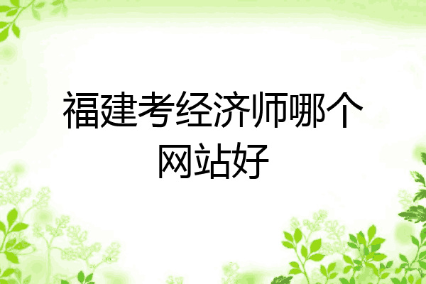 福建考经济师哪个网站好