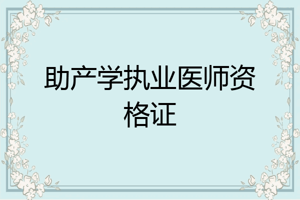 助产学执业医师资格证