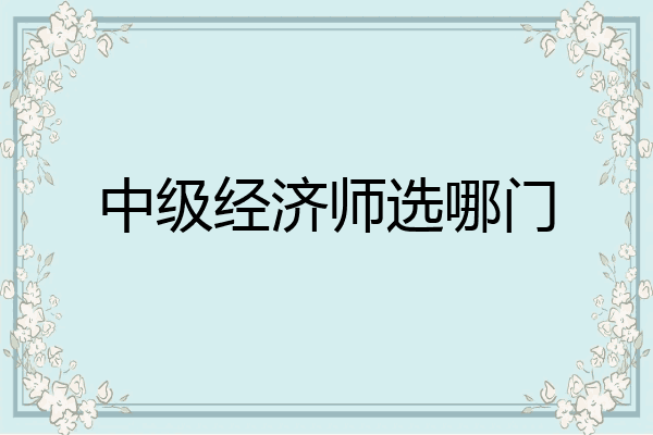 中级经济师选哪门