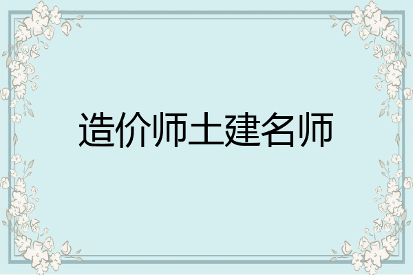 造价师土建名师