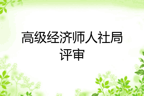 高级经济师人社局评审