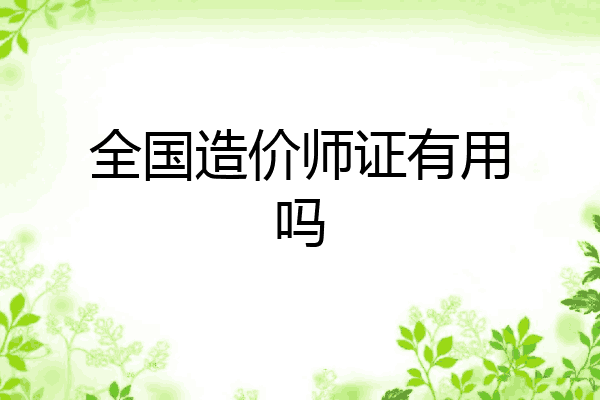 全国造价师证有用吗