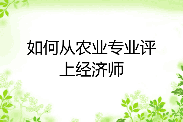 如何从农业专业评上经济师