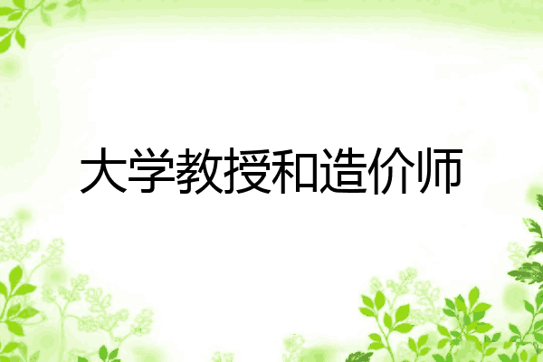 大学教授和造价师