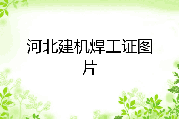 河北建机焊工证图片