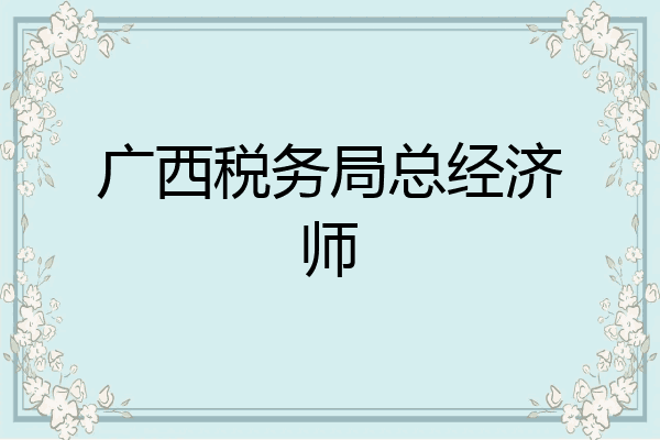 广西税务局总经济师