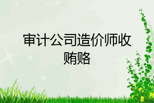 审计公司造价师收贿赂
