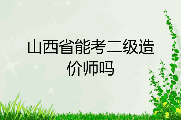 山西省能考二级造价师吗