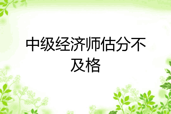 中级经济师估分不及格