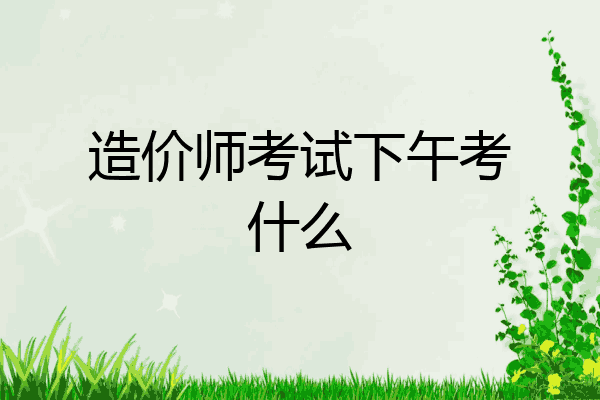 造价师考试下午考什么