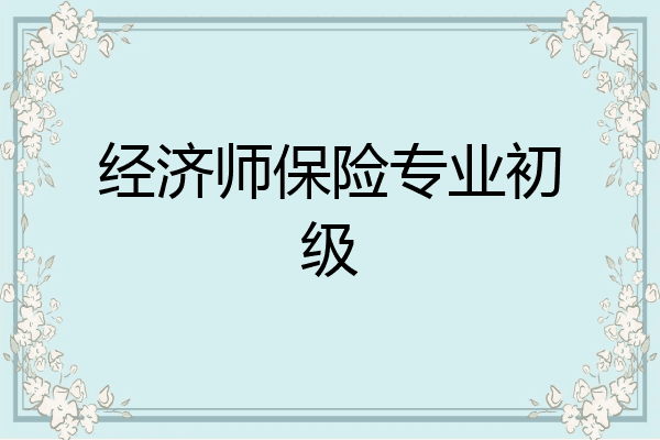 经济师保险专业初级