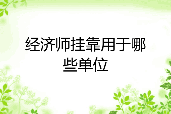 经济师挂靠用于哪些单位