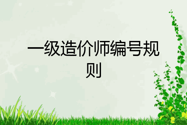 一级造价师编号规则