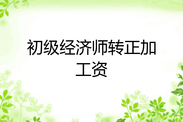 初级经济师转正加工资