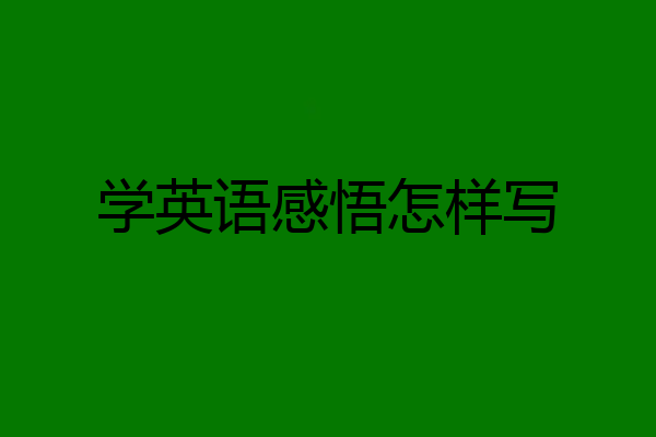 学英语感悟怎样写