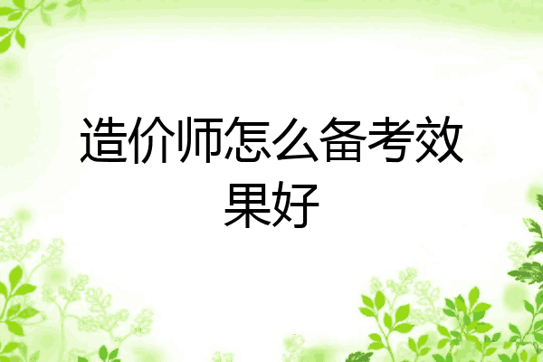 造价师怎么备考效果好