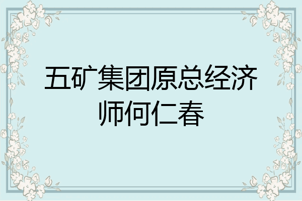 五矿集团原总经济师何仁春