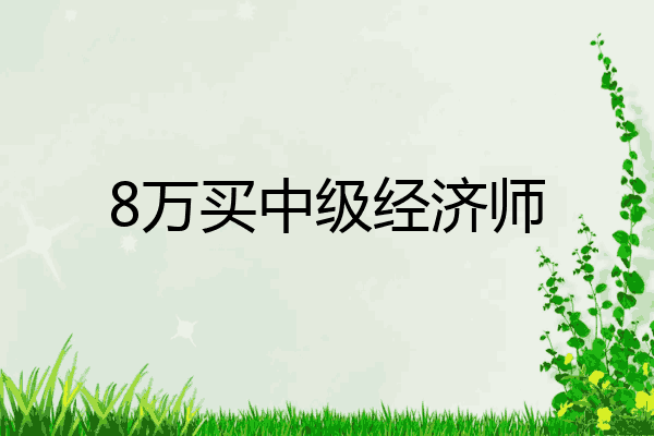 8万买中级经济师