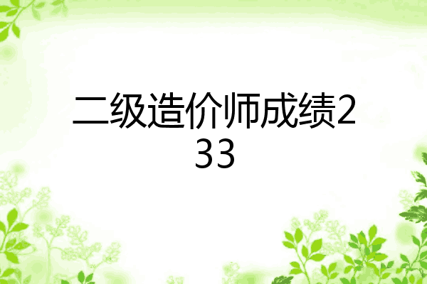 二级造价师成绩233