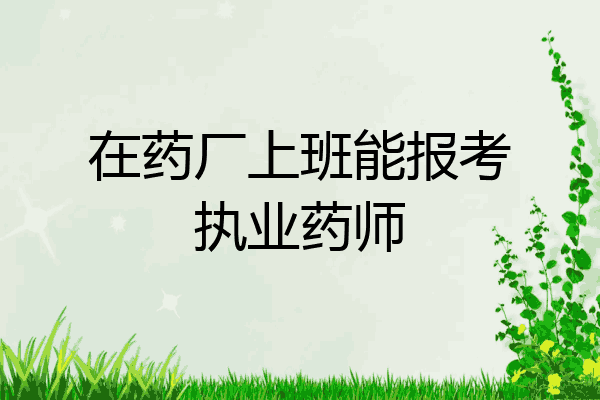 在药厂上班能报考执业药师