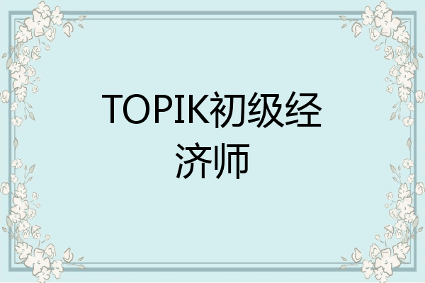 TOPIK初级经济师