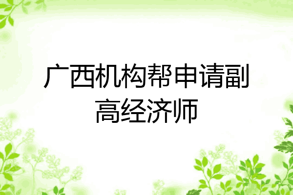 广西机构帮申请副高经济师