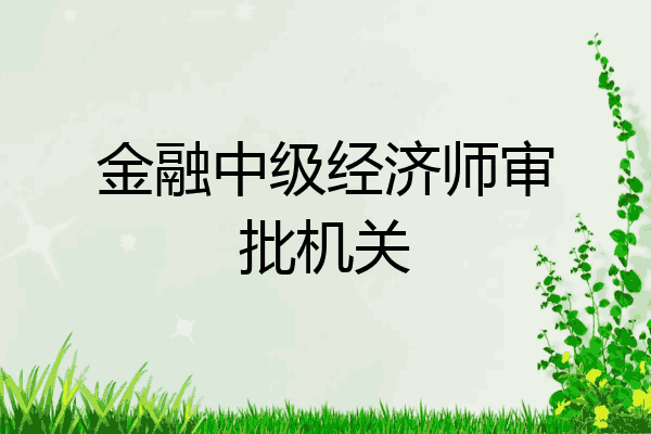 金融中级经济师审批机关