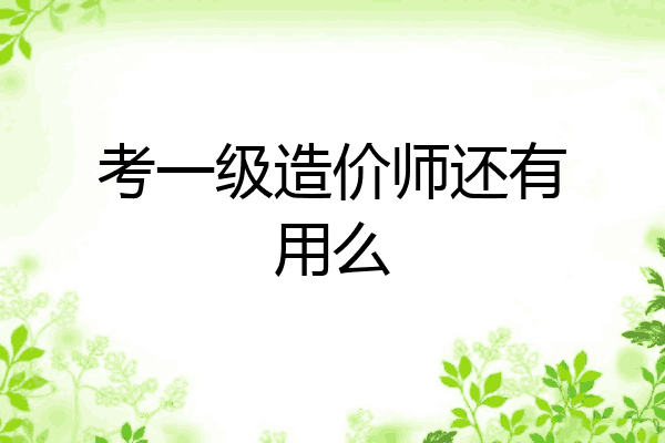 考一级造价师还有用么