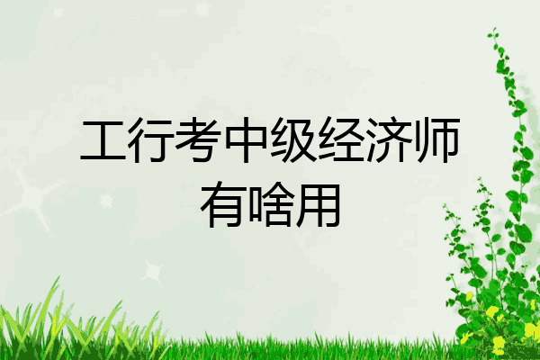 工行考中级经济师有啥用