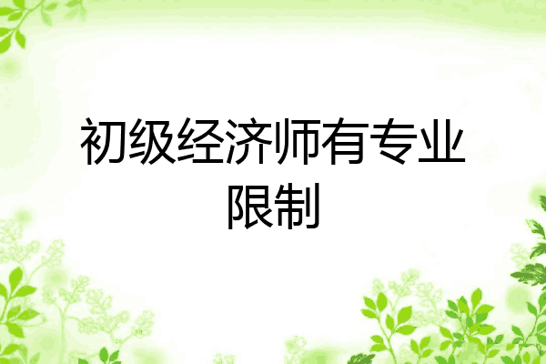 初级经济师有专业限制