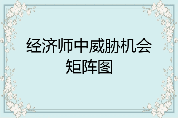 经济师中威胁机会矩阵图
