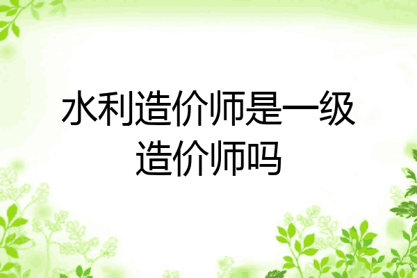 水利造价师是一级造价师吗