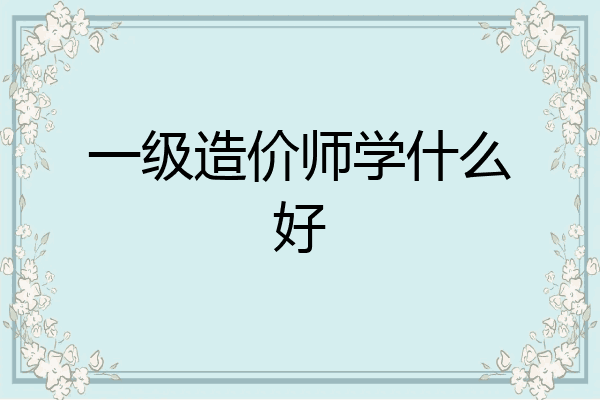一级造价师学什么好