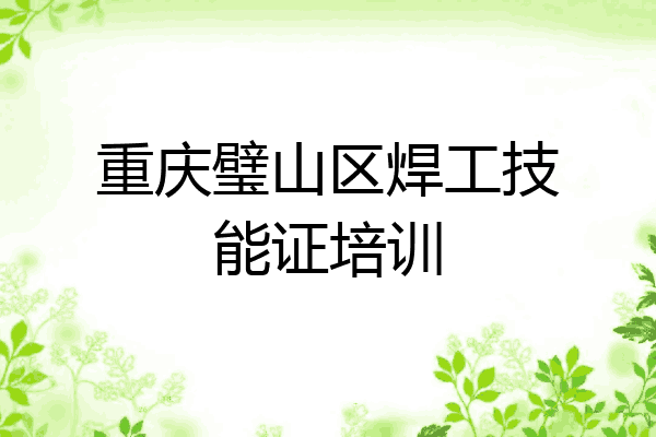 重庆璧山区焊工技能证培训