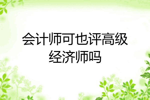 会计师可也评高级经济师吗