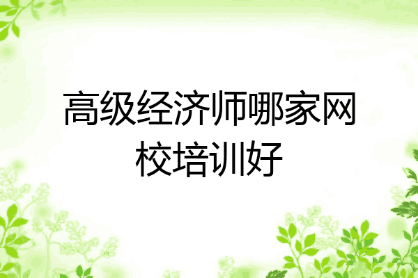 高级经济师哪家网校培训好