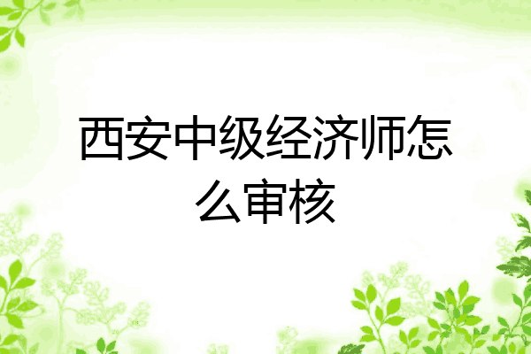 西安中级经济师怎么审核