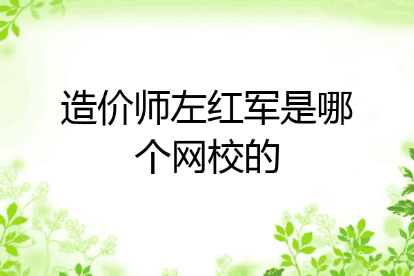 造价师左红军是哪个网校的