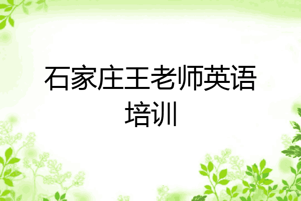 石家庄王老师英语培训
